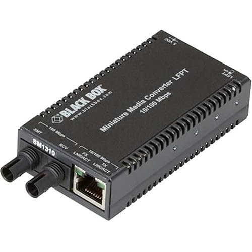 Black Box Network - LHC036A-R4 - Black Box MultiPower Miniature Transceiver/Media Converter - 1 x Network (RJ-45) - 2 x ST Ports - DuplexST Port - Single-mode - Fast Ethernet - 100Base-T, 100Base-FX