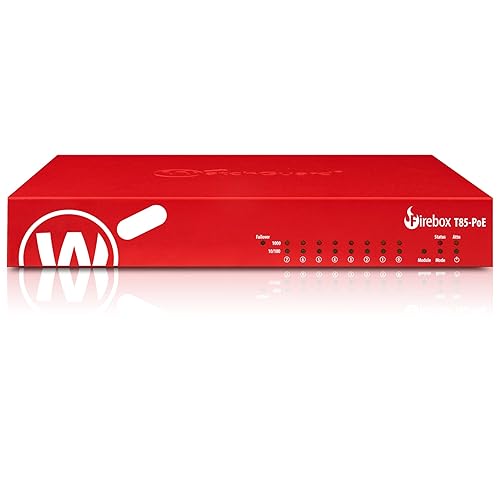 WatchGuard Firebox T85-PoE Network Security Appliance with 3 Year Basic Security Suite License - Advanced Firewall, VPN, Intrusion Prevention (WGT85033-US)