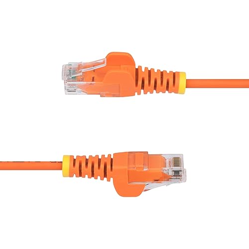 StarTech.com 6ft Orange Slim CAT6 Ethernet Cable, Snagless RJ45, LSZH, 28AWG Pure Bare Copper, Slim Network Patch Cable/Cord