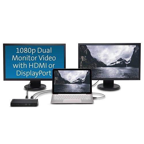 Kensington SD3650 Universal USB 3.0 Mountable Docking Station, Black (K33997WW) USB-A Docking Station Docking Station