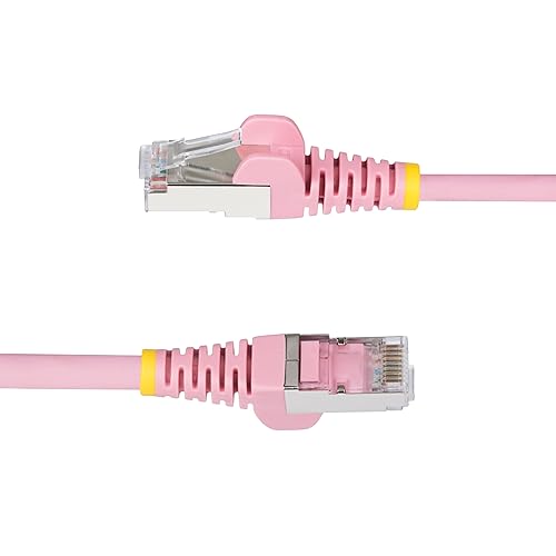 StarTech.com 25ft Pink CAT6a Ethernet Cable, Snagless RJ45, 10GbE, 100W PoE++, S/FTP, 500MHz, 27AWG Pure Bare Copper, LSZH