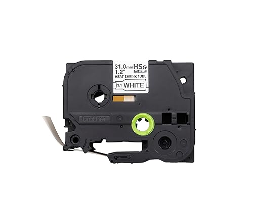 Brother HSe261E 31mm (1.2in) Black on White 3:1 Heat Shrink Tube