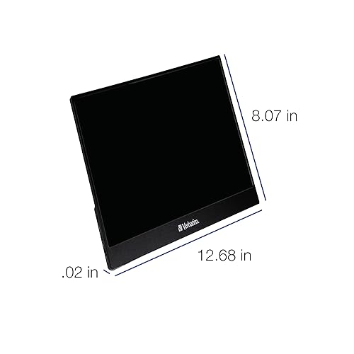 Verbatim Portable Monitor 14 USB-C HDMI Full HD 1080p IPS Display with Adjustable Kick Stand for Laptops and Gaming Consoles 14 Non - Touchscreen