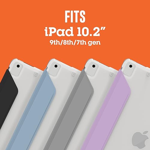 STM Studio Fitted Protective Case for Apple iPad (9th/8th/7th Gen) - Apple Pencil Storage, Lightweight, Magnetic Closure-to-Stand Cover - Purple (stm-222-383JU-04)