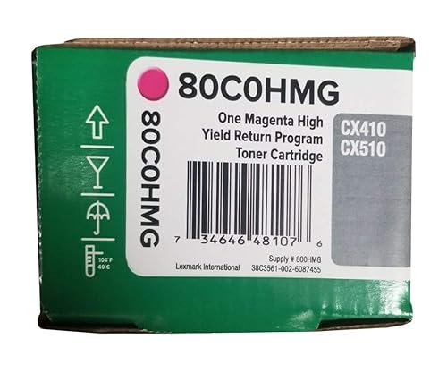 Lexmark High Yield Magenta Return Program Toner Cartridge for US Government, 3000 Yield (80C0HMG)