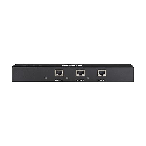 Tripp Lite Series 3-Port DisplayPort to HDMI Splitter + Extender Over Ethernet Cat6, Up to 8K@60Hz Video, 1 in 3 Out, DP 1.4, MST Hub, TAA Compliant, Plug-and-Play, 1-Year Warranty (B156E-003-H8K-K) DisplayPort to HDMI 3-Ports