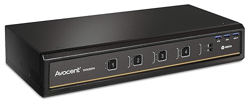 Vertiv SwitchView Desktop KVM, 4 Port, Single Head Monitor, Vertiv SwitchView Desktop KVM, KVM Switchbox, 4 Port, Dual Head Monitor, Universal Connector, TAA Compliant (SV340DPH-400) KVM 4-Port Dual Head