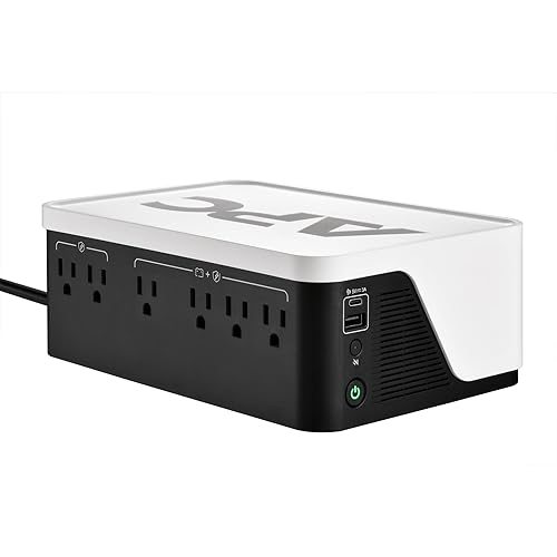 APC UPS Battery Backup, 500VA Backup Battery with 4 Outlets, Type C USB Charging, BE500G3 Back-UPS 500VA USB Charging