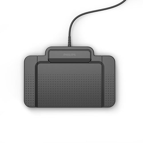 Philips ACC2310 3-Pedal Foot Control for Digital Systems for Professional Dictation with Toe Touch Control