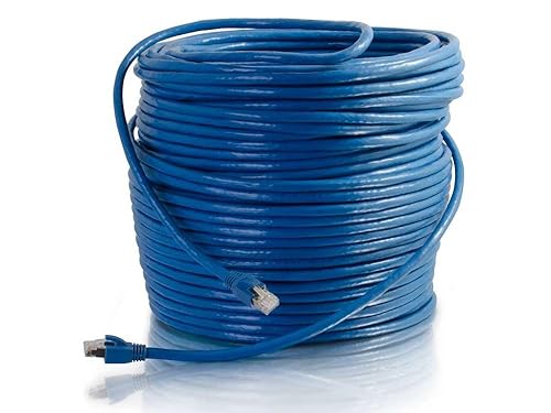 C2G 43123 Cat6 Cable - Snagless Solid Shielded Network Patch Cable, Blue (250 Feet, 76.2 Meters)