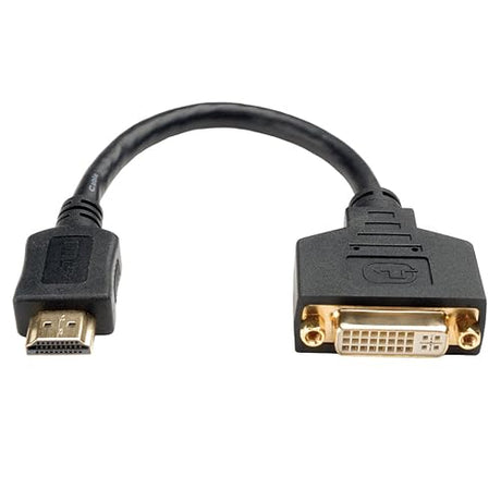 Tripp Lite 8-inch HDMI-M to DVI-D Cable Adapter (M/F), 8-in. (P132-08N) 8" HDDVI Black 08 in DVI-I (F) to HDMI (M)