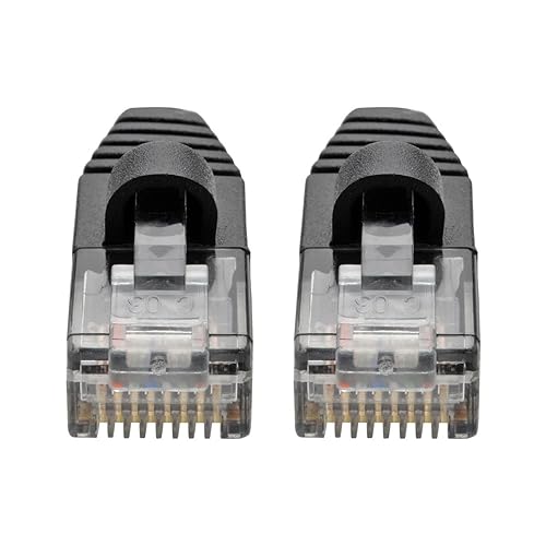 Tripp Lite Cat6a Gigabit Snagless Molded Slim UTP Patch Cable Networking M/M Black 2ft 2' (N261-S02-BK) Black 2-ft