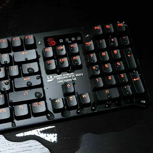 Light Strike LK Optical Gaming Keyboard – Orange LED Backlit – LK Blue Tactile Switch - Black (B840)