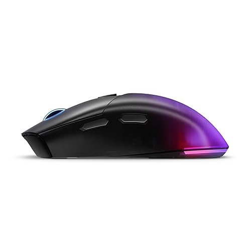 Lenovo Legion M410 Wireless RGB Gaming Mouse – 6 Button Palm Grip Mouse with 16,000 DPI, 53 Hour Rechargeable Battery, 2-Zone RGB Lighting, NVIDIA Reflex Compatible Medium | Right Handed M410 Translucent