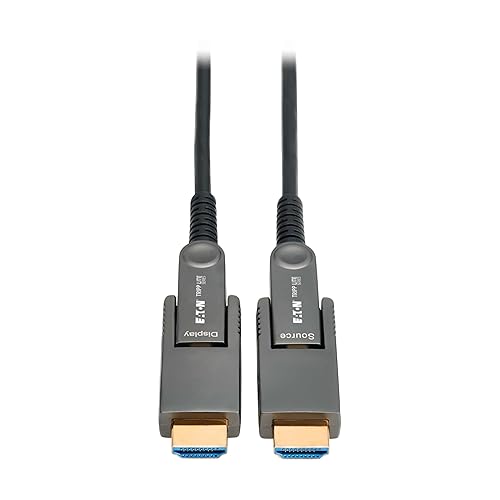 Tripp Lite Long Distance 8K HDMI Fiber Active Optical Cable (AOC), 98 Feet / 30 Meters, Detachable Connectors for Micro-HDMI, UHD 8K@60Hz, HDR, HDCP 2.3, Black, 3-Year Warranty (P568FMM-30M-8K6)