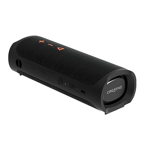 Creative MUVO Go Portable Waterproof Bluetooth 5.3 Speaker with Up to 18 Hours of Battery Life, IPX7 Waterproof, and Powerful Bass Performance, Wireless Stereo Link (Black)…