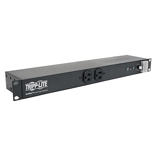 Tripp Lite IBAR12-20T Isobar Surge Protector Rackmount 20A 12 Outlet 15 Feet Cord 1URM Grey 20 Amps 20A + Isobar Surge Protection + L5-20P