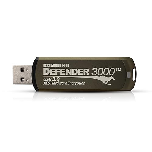 Kanguru Defender 3000 – 512 GB Hardware Encrypted Flash Drive - FIPS 140-2 Level 3 Certified - SuperSpeed USB 3.0 – Water Resistant 512GB Defender 3000