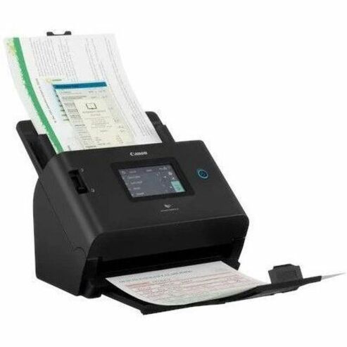 Canon imageFORMULA DR-S350NW Large Format Sheetfed Scanner - 600 dpi Optical - 24-bit Color - 8-bit Grayscale - 50 ppm (Mono) - 50 ppm (Color) - Color Scan - Duplex Scanning - Plain Paper, Paper Document - Wireless LAN - Desktop - USB