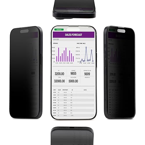 StarTech.com 4-Way Privacy Screen iPhone 15 Pro Max, Portrait/Landscape, Touch-Enabled, +/- 30° View, Tempered Glass Filter