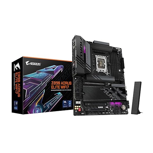 GIGABYTE Z890 AORUS Elite WIFI7 Intel Core Ultra (Series 2) LGA 1851 Motherboard, ATX, DDR5, 4X M.2, PCIe 5.0, Thunderbolt 4, WIFI7, 2.5GbE LAN, EZ-Latch