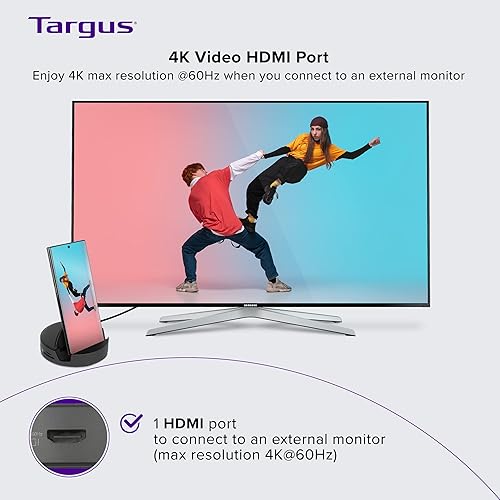 Targus Universal USB-C Phone Docking Station - Compatible with Most USB-C DP Alt Mode Phones and Hosts Including Samsung Galaxy S10, S20, Note 10, Note 20 (AWU420GL)