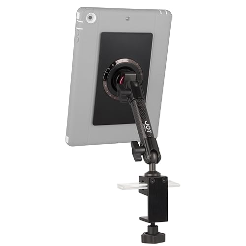 The Joy Factory MagConnect Carbon Fiber C-Clamp Flat Surface Mount Holder with Universal Tablet Module for Tablets (MNU502)