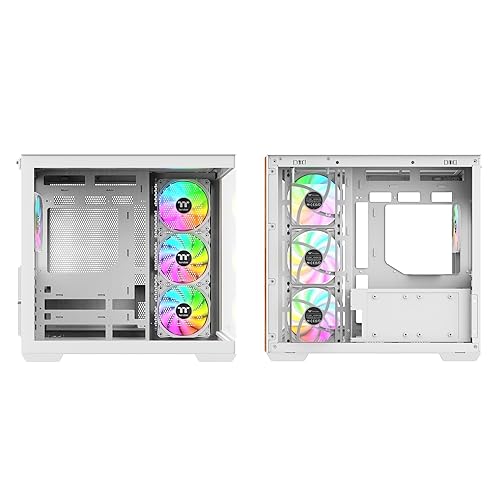 Thermaltake View 380 WS ARGB; Mid Tower Chassis; Side Wood Trim; 4x120mm ARGB Lite Fans Included; 415mm GPU Clearance; Dual Chamber; ATX/mATX/mITX; Hidden Connector Support; Snow; CA-1Z2-00M6WN-WS