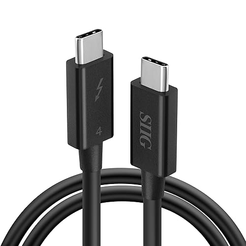 SIIG Thunderbolt 4 Cable 2.3ft (0.7M), 8K@60Hz Display, 40Gbps Data Transfer, 240W Charging, Thunderbolt 4 USB C to USB C Cable, Intel Thunderbolt Certified (CB-TB0211-S1)