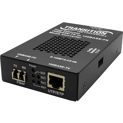 Transition Networks - E-100BTX-FX-06(LC) EU Stand-Alone Fast Ethernet Media Converter 100Base-TX to