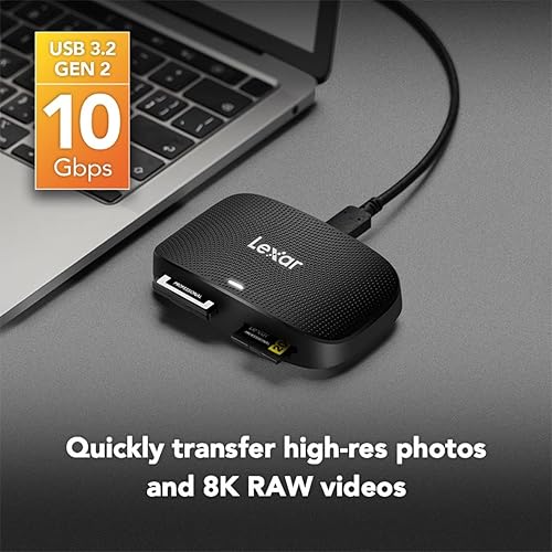 Lexar Professional CFexpress Type B/SD USB 3.2 Gen 2 Reader, Transfer Speeds Up to 10Gbps, Designed for CFexpress Type B and SD Cards (LRW520U-RNBNG) CFexpress Type B / SD USB 3.2 Reader