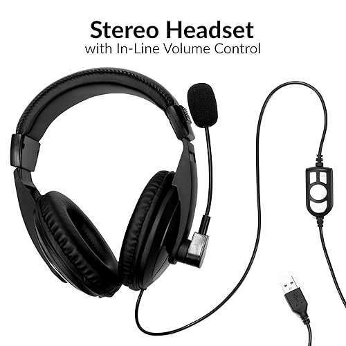 Supersonic SC-942WCH PRO HD Webcam and Stereo Headset, 1080P HD Webcam, Crystal Clear Audio and Video, Adjustable Comfort, Plug and Play Compatibility for Zoom & Teams in Home Office, School