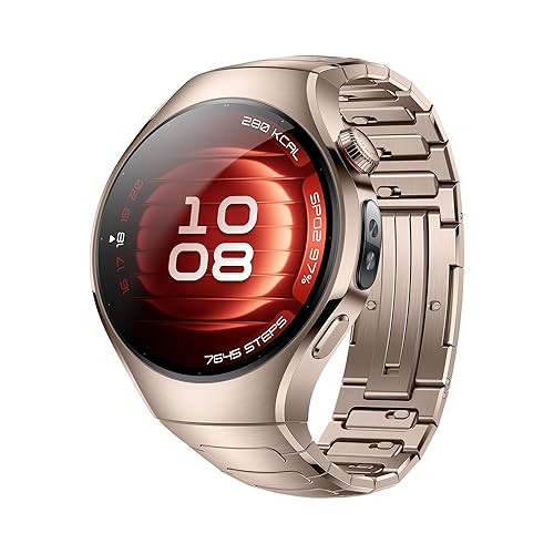 HUAWEI Watch 5, 42mm Smartwatches, Multi-Sensing X-TAP Technology, Spherical Sapphire Glass, Two Battery Modes, Intuitive Smart Gestures, Compatible with iOS and Android, Sand Gold