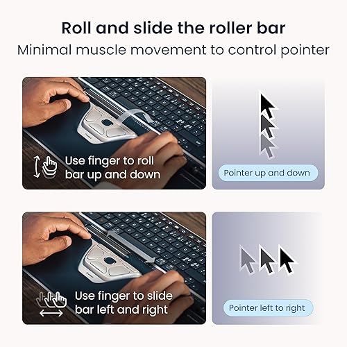 Contour Design RollerMouse Red Plus Wired Eco Optical Computer Mouse - Ergonomic Design for Optimal Efficiency - PC or Mac Compatible Ergonomic Mouse - 10-Speed Adjustable Ambidextrous Plug in Mouse