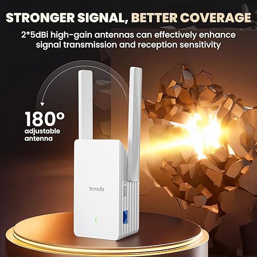 Tenda WiFi Extender, AX1500 WiFi 6 Range Extender Covers Up to 1500 sq.ft & 30 Devices, Dual Band WiFi Extender Booster with Gigabit Ethernet Port, AP Mode, WPS Easy Setup(A23)