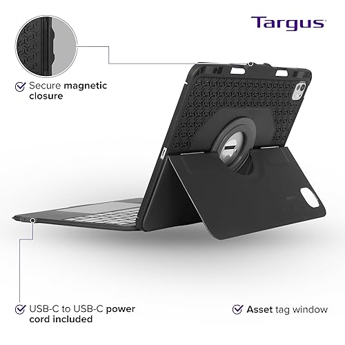 Targus VersaVu Bluetooth Keyboard Case for iPad Pro 13-inch (M4) – 360 Degree Rotation, Backlit Keys, Multi-Touch Trackpad, Drop Protection, Stylus Holder - THZ989US