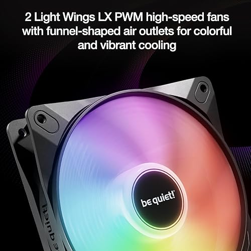 be quiet! Pure Loop 3 LX 240 mm, All-in-One Water Cooling, 2 Light Wings LX 120 mm PWM High-Speed Fans, ARGB Cooling Block Featuring 10 Included Lighting foils, Very high Cooling Performance 240mm LX Pure Loop 3