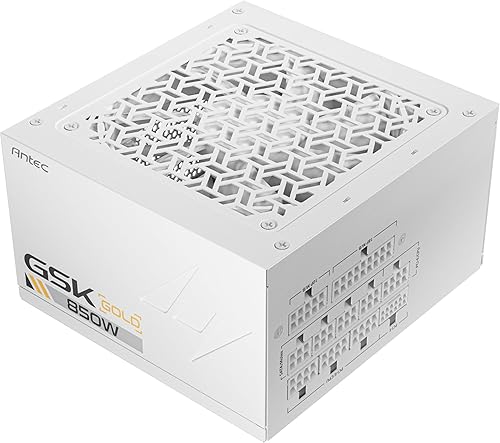 ANTEC GSK850 V2 White ATX3.1, 750W Full Modular PSU, 80 Plus Gold Certified, PCIE 5.1 Support, PhaseWave Design, Zero RPM Manager, 120mm Silent Fan, 10-Year Warranty, Braised Cable