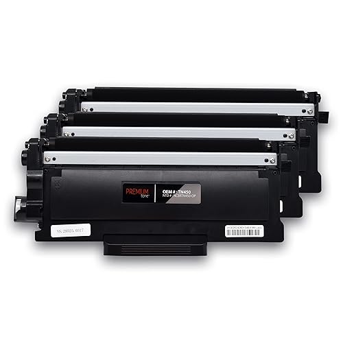 Premium Tone 3-Pack Replacement for Brother TN450 TN-450 - Black Toner