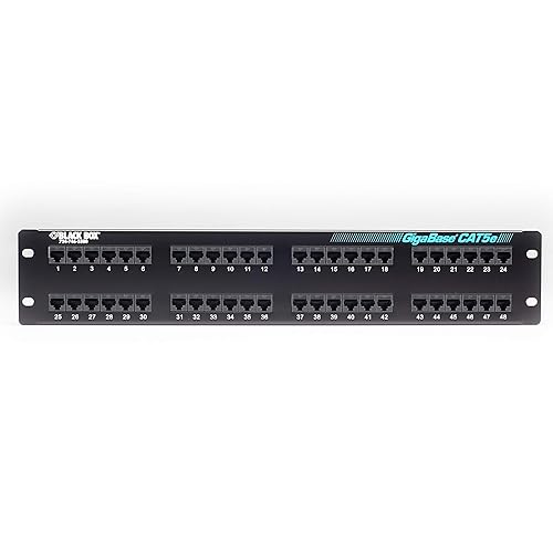 Black Box CAT5e Patch Panel, 2U, Unshielded, 48-Port - GigaBase
