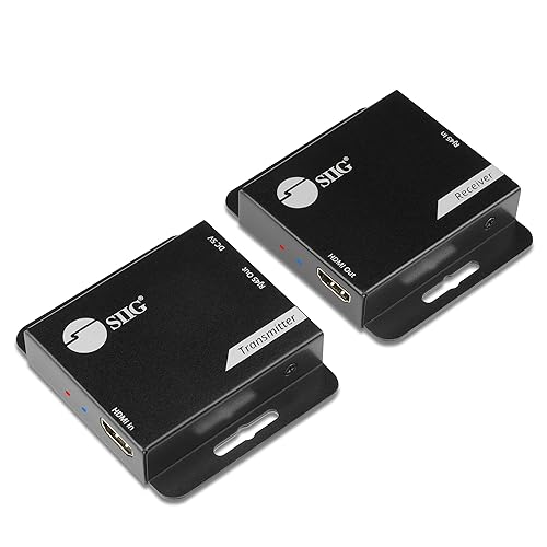 SIIG HDMI Over Cat6 Extender - 60m - 1080p (197ft) - Power Over Cable - No Driver - Plug & Play - Metal housing & Mountable (CE-H3EX01-S1)
