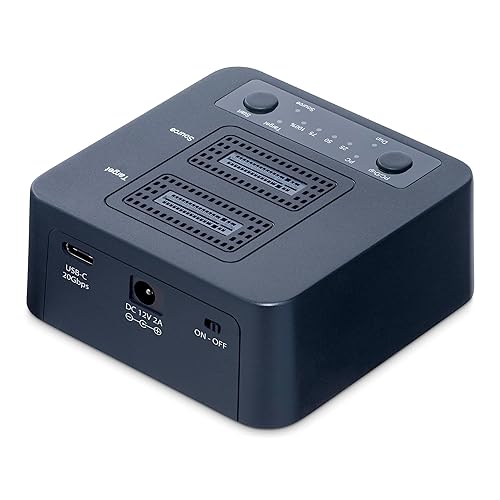 StarTech.com 1:1 M.2 NVMe Drive Duplicator, 90GBpm Standalone M.2 SSD Cloner/Copier, USB-C 3.2 20Gbps M.2 Dual-Bay Drive Dock