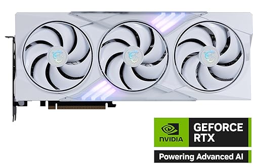 MSI Gaming RTX 5080 16G Gaming Trio OC White Graphics Card (16GB GDDR7, 256-bit, Extreme Clock 2715 MHz, DisplayPort x 3 2.1a, HDMI 2.1b, NVIDIA Blackwell Architecture)