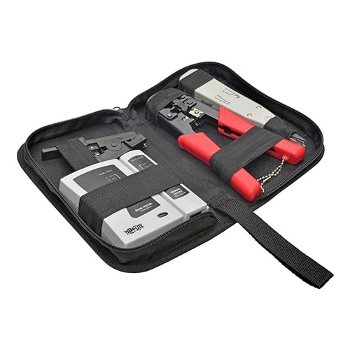Tripp Lite T016-004-K 4-Piece Network Installer Tool Kit, Cable Tester, Crimper, LSA Punchdown Tool and Stripper RJ11 RJ12 RJ45