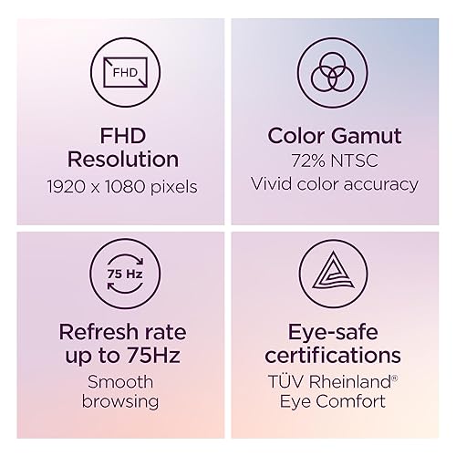 Lenovo D27-40 Monitor - All-in-One Monitor - 27 FHD Display - 75Hz Refresh Rate - Natural Low Blue Light - AMD FreeSync™ - 0.4ms MPRT - Raven Black - Tilt Stand 24 FHD 75Hz