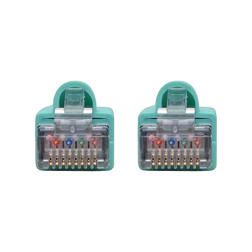 Tripp Lite Cat6a Ethernet Cable (M/M), Shielded Cat6a Cable, STP Network Patch Cable, 10 Gbps, PoE, Aqua, 30 ft. (N262-030-AQ) Aqua 30 ft