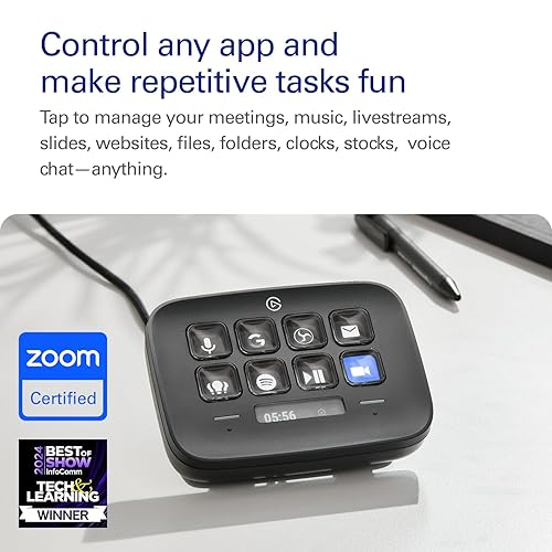Elgato Stream Deck Neo (Black) – 8 Customizable Keys, 2 Touch Points, Speed Through Tasks & Workflows - Control Word, Excel, PowerPoint, Teams, Zoom, Spotify and More - Works with Mac & PC