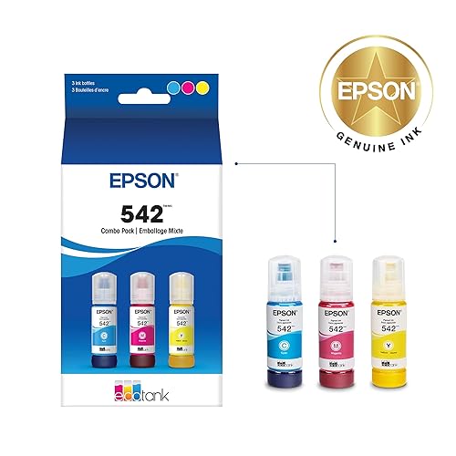 EPSON 542 EcoTank Ink Ultra-high Capacity Bottle Colour Combo Pack (T542520-S) Works with EcoTank Pro ET-5150, ET-5170, ET-5180, ET-5800, ET-5850, ET-5880, ET-16600, ET-16650