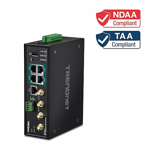 TRENDnet Industrial AC1200 Wireless Gigabit PoE+ Router,TI-WP100, Black Router + PoE