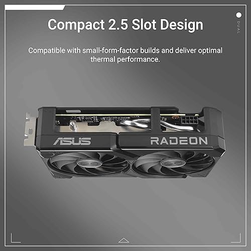 ASUS Dual Radeon™ RX 9060 XT 16GB GDDR6 Graphics Card (PCIe 5.0, HDMI 2.1b, DisplayPort 2.1a, 2.5-Slot Design, Axial-tech Fan Design, 0dB Technology, and More)